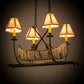 Meyda Lighting Canoe 30" 4-Light Tarnished Copper Chandelier With Brown Shade
