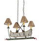 Meyda Lighting Canoe 30" 4-Light Tarnished Copper Chandelier With Brown Shade