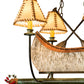 Meyda Lighting Canoe 30" 4-Light Tarnished Copper Chandelier With Brown Shade