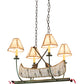 Meyda Lighting Canoe 30" 4-Light Tarnished Copper Chandelier With Brown Shade