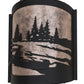 Meyda Lighting Canoe At Lake 10" 2-Light Textured Black Wall Sconce With Silver Mica Shade Glass