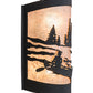 Meyda Lighting Canoe At Lake 10" 2-Light Textured Black Wall Sconce With Silver Mica Shade Glass