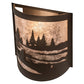 Meyda Lighting Canoe At Lake 10" Oil Rubbed Bronze Left Wall Sconce With Silver Mica Shade Glass