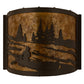 Meyda Lighting Canoe At Lake 12" Timeless Bronze Wall Sconce With Amber Mica Shade Glass