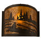 Meyda Lighting Canoe At Lake 12" Timeless Bronze Wall Sconce With Amber Mica Shade Glass