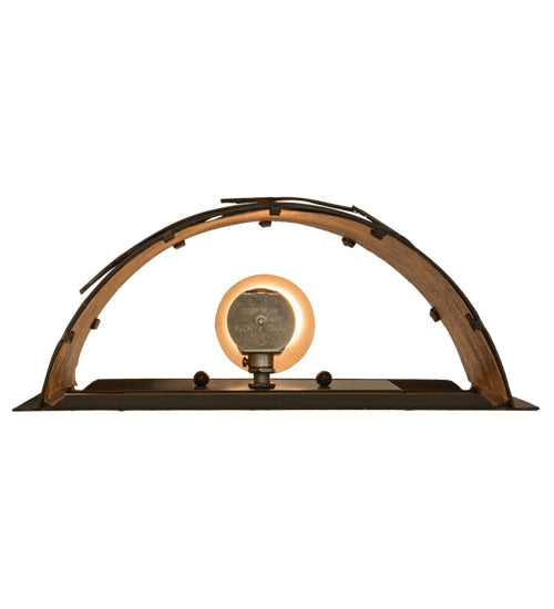 Meyda Lighting Canoe At Lake 12" Timeless Bronze Wall Sconce With Amber Mica Shade Glass