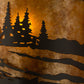 Meyda Lighting Canoe At Lake 12" Timeless Bronze Wall Sconce With Amber Mica Shade Glass