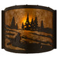 Meyda Lighting Canoe At Lake 12" Timeless Bronze Wall Sconce With Amber Mica Shade Glass