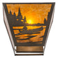 Meyda Lighting Canoe At Lake 13" 2-Light Antique Copper Wall Sconce With Amber Mica Shade Glass
