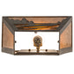 Meyda Lighting Canoe At Lake 13" 2-Light Antique Copper Wall Sconce With Amber Mica Shade Glass
