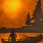 Meyda Lighting Canoe At Lake 13" 2-Light Antique Copper Wall Sconce With Amber Mica Shade Glass