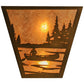 Meyda Lighting Canoe At Lake 13" 2-Light Antique Copper Wall Sconce With Silver Mica Shade Glass