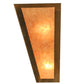 Meyda Lighting Canoe At Lake 13" 2-Light Antique Copper Wall Sconce With Silver Mica Shade Glass