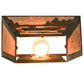 Meyda Lighting Canoe At Lake 13" 2-Light Antique Copper Wall Sconce With Silver Mica Shade Glass