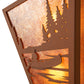 Meyda Lighting Canoe At Lake 13" 2-Light Earth Wall Sconce With Amber Mica Shade Glass