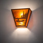 Meyda Lighting Canoe At Lake 13" 2-Light Earth Wall Sconce With Amber Mica Shade Glass