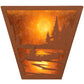 Meyda Lighting Canoe At Lake 13" 2-Light Earth Wall Sconce With Amber Mica Shade Glass