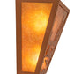 Meyda Lighting Canoe At Lake 13" 2-Light Earth Wall Sconce With Amber Mica Shade Glass