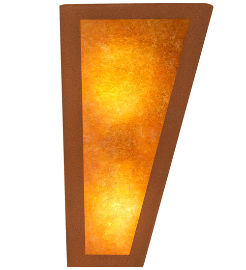 Meyda Lighting Canoe At Lake 13" 2-Light Earth Wall Sconce With Amber Mica Shade Glass