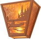 Meyda Lighting Canoe At Lake 13" 2-Light Earth Wall Sconce With Amber Mica Shade Glass