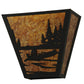 Meyda Lighting Canoe At Lake 13" 2-Light Textured Black Wall Sconce With Amber Mica Shade Glass