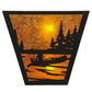 Meyda Lighting Canoe At Lake 13" 2-Light Textured Black Wall Sconce With Amber Mica Shade Glass