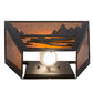 Meyda Lighting Canoe At Lake 13" 2-Light Textured Black Wall Sconce With Amber Mica Shade Glass