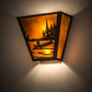 Meyda Lighting Canoe At Lake 13" 2-Light Timeless Bronze Wall Sconce With Amber Mica Shade Glass