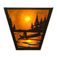 Meyda Lighting Canoe At Lake 13" 2-Light Timeless Bronze Wall Sconce With Amber Mica Shade Glass
