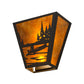 Meyda Lighting Canoe At Lake 13" 2-Light Timeless Bronze Wall Sconce With Amber Mica Shade Glass