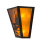Meyda Lighting Canoe At Lake 13" 2-Light Timeless Bronze Wall Sconce With Amber Mica Shade Glass