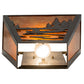 Meyda Lighting Canoe At Lake 13" 2-Light Timeless Bronze Wall Sconce With Amber Mica Shade Glass