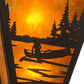 Meyda Lighting Canoe At Lake 13" 2-Light Timeless Bronze Wall Sconce With Amber Mica Shade Glass