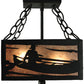 Meyda Lighting Canoe At Lake 14" 2-Light Textured Black Semi-flush Mount Ceiling Light With Silver Mica Shade Glass
