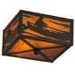Meyda Lighting Canoe At Lake 15" 2-Light Timeless Bronze Flush Mount Light With Amber Mica Shade Glass
