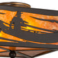 Meyda Lighting Canoe At Lake 15" 2-Light Timeless Bronze Flush Mount Light With Amber Mica Shade Glass