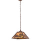 Meyda Lighting Canoe At Lake 16"Sq 2-Light Cafe Noir Pendant Light With Amber Mica Shade Glass
