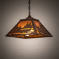Meyda Lighting Canoe At Lake 16"Sq 2-Light Cafe Noir Pendant Light With Amber Mica Shade Glass
