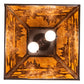 Meyda Lighting Canoe At Lake 16"Sq 2-Light Cafe Noir Pendant Light With Amber Mica Shade Glass