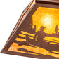 Meyda Lighting Canoe At Lake 16"Sq 2-Light Cafe Noir Pendant Light With Amber Mica Shade Glass