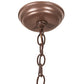 Meyda Lighting Canoe At Lake 16"Sq 2-Light Cafe Noir Pendant Light With Amber Mica Shade Glass