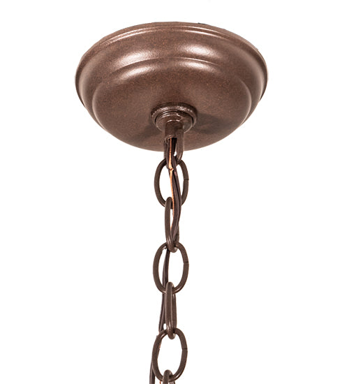 Meyda Lighting Canoe At Lake 16"Sq 2-Light Cafe Noir Pendant Light With Amber Mica Shade Glass