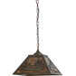 Meyda Lighting Canoe At Lake 22" 2-Light Antique Copper Pendant Light With Amber Mica Shade Glass