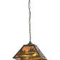 Meyda Lighting Canoe At Lake 22" 2-Light Antique Copper Pendant Light With Amber Mica Shade Glass