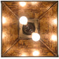 Meyda Lighting Canoe At Lake 22" 2-Light Antique Copper Pendant Light With Amber Mica Shade Glass