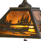 Meyda Lighting Canoe At Lake 22" 2-Light Antique Copper Pendant Light With Amber Mica Shade Glass