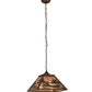 Meyda Lighting Canoe At Lake 22" 2-Light Antique Copper Pendant Light With Silver Mica Shade Glass