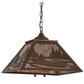 Meyda Lighting Canoe At Lake 22" 2-Light Antique Copper Pendant Light With Silver Mica Shade Glass