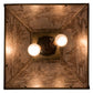 Meyda Lighting Canoe At Lake 22" 2-Light Antique Copper Pendant Light With Silver Mica Shade Glass