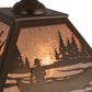 Meyda Lighting Canoe At Lake 22" 2-Light Antique Copper Pendant Light With Silver Mica Shade Glass
